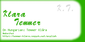 klara temmer business card